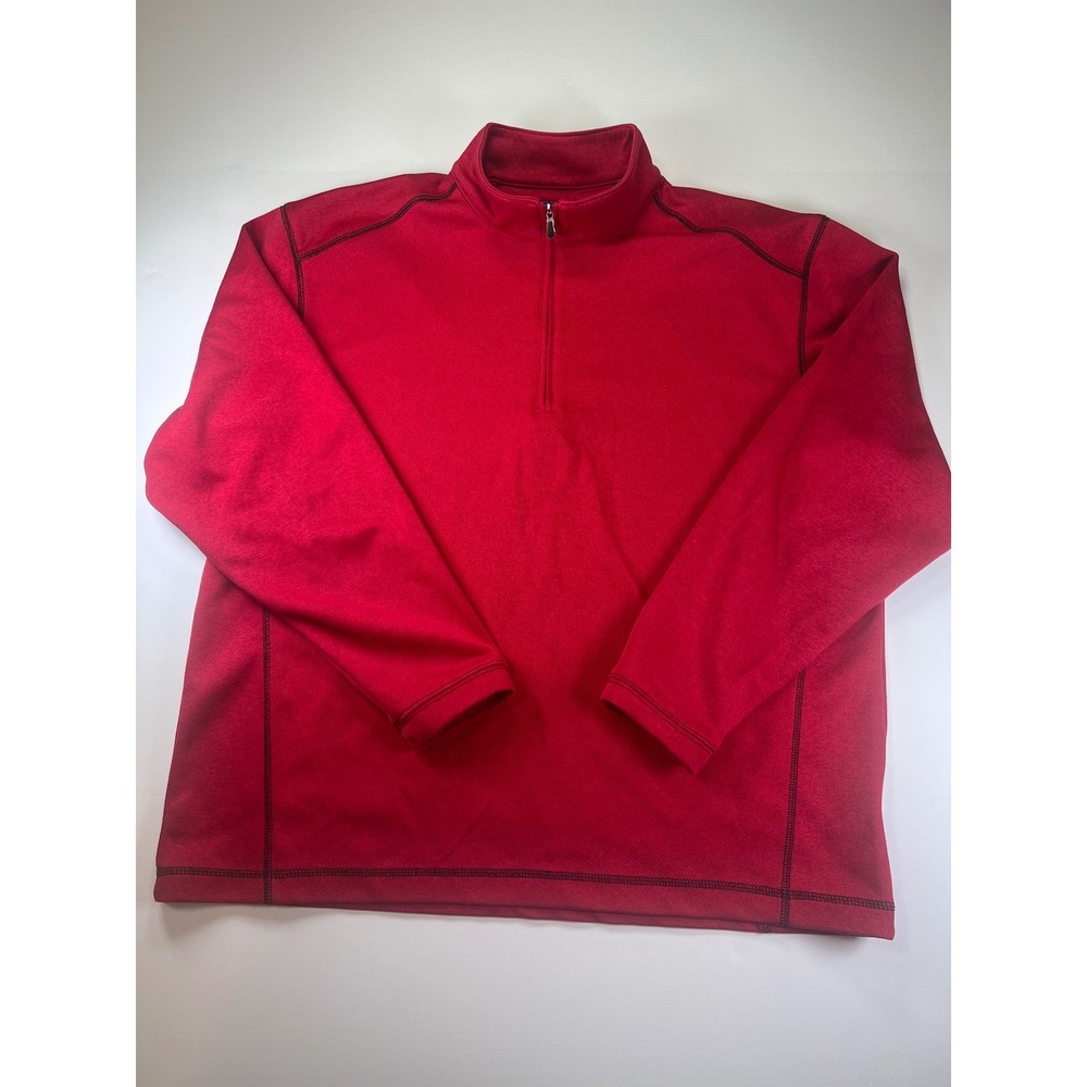 Pebble Beach Pullover Mens Large Red Performance Quarter Zip Contrast Stitching